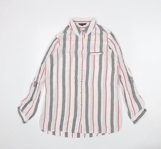 Womens UK Size 6 River Island White Basic Button-Up