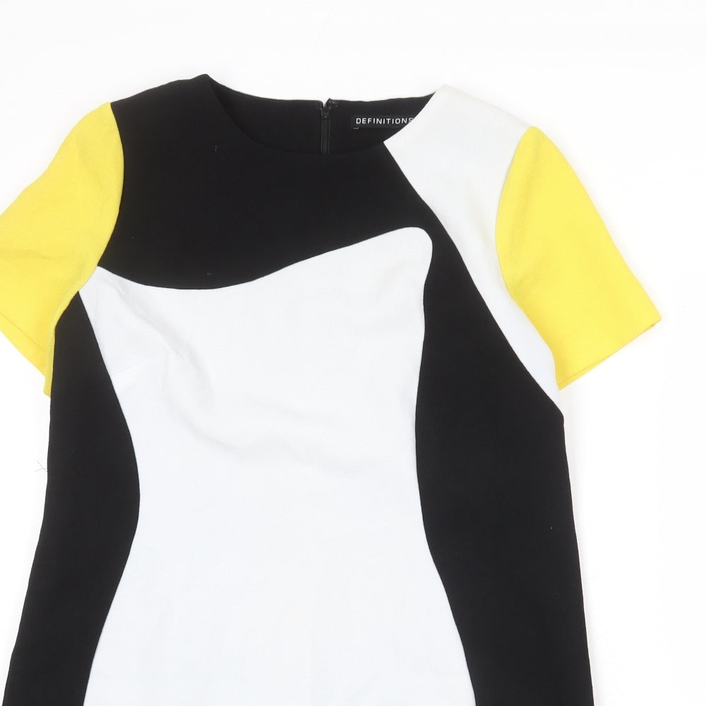 Definitions Womens Multicoloured Polyester Sheath Size 16 Roll Neck Zip