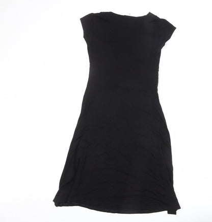 ORSAY Womens Black Viscose A-Line Size 10 V-Neck Pullover - Frills