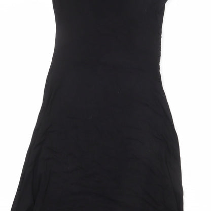 ORSAY Womens Black Viscose A-Line Size 10 V-Neck Pullover - Frills