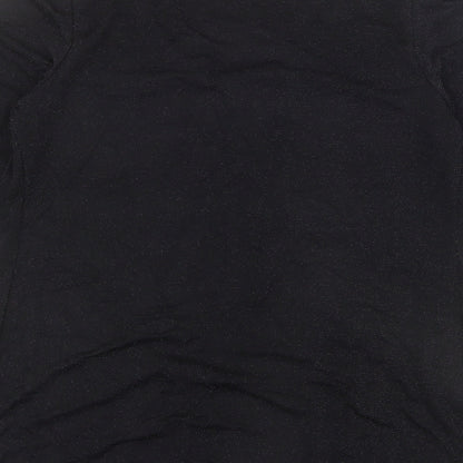Bonmarché Womens Black Nylon Basic Blouse Size 12 V-Neck