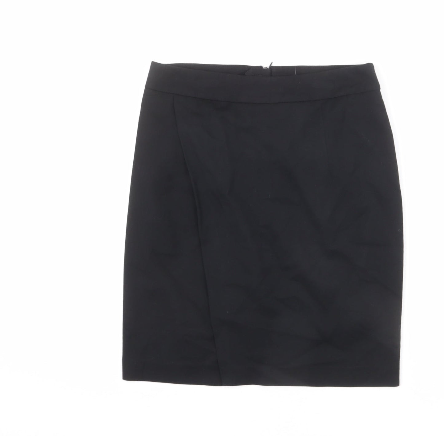 NEXT Womens Black Polyester Straight & Pencil Skirt Size 8 Zip