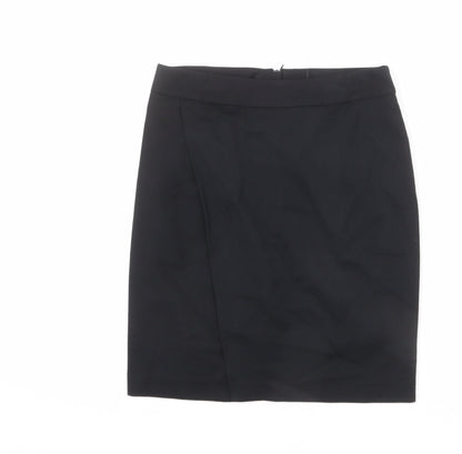 NEXT Womens Black Polyester Straight & Pencil Skirt Size 8 Zip