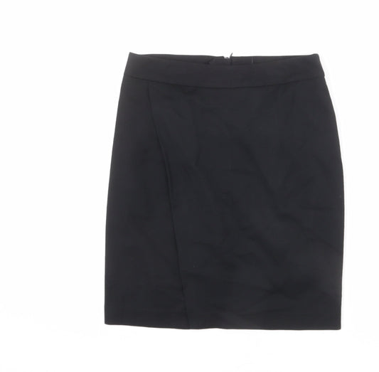 NEXT Womens Black Polyester Straight & Pencil Skirt Size 8 Zip