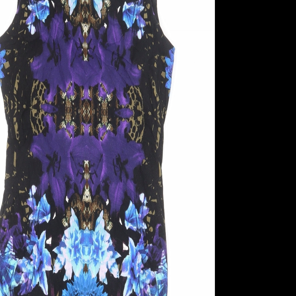 Limited Edition Womens Multicoloured Geometric Polyester Bodycon Size 8 Round Neck Pullover