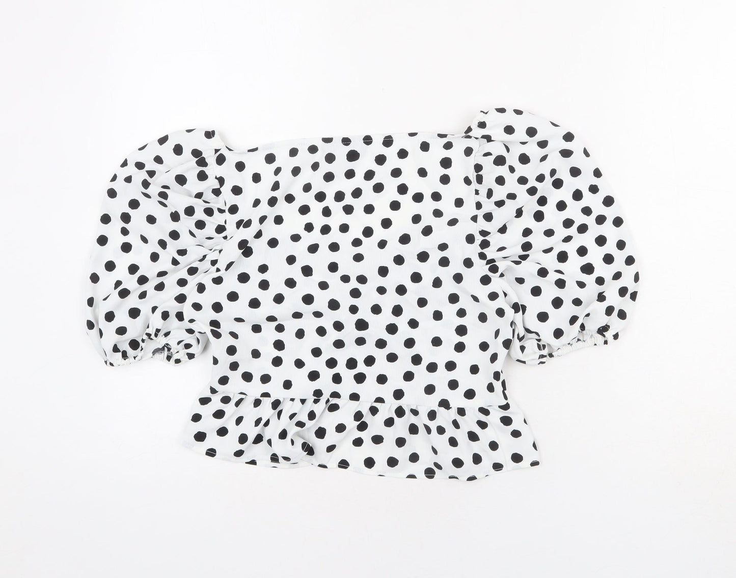 Womens UK Size 8 Topshop White Cropped Blouse