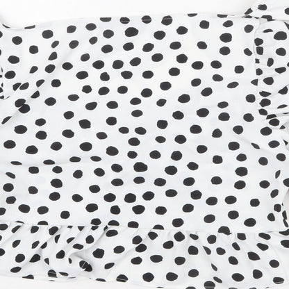 Womens UK Size 8 Topshop White Cropped Blouse