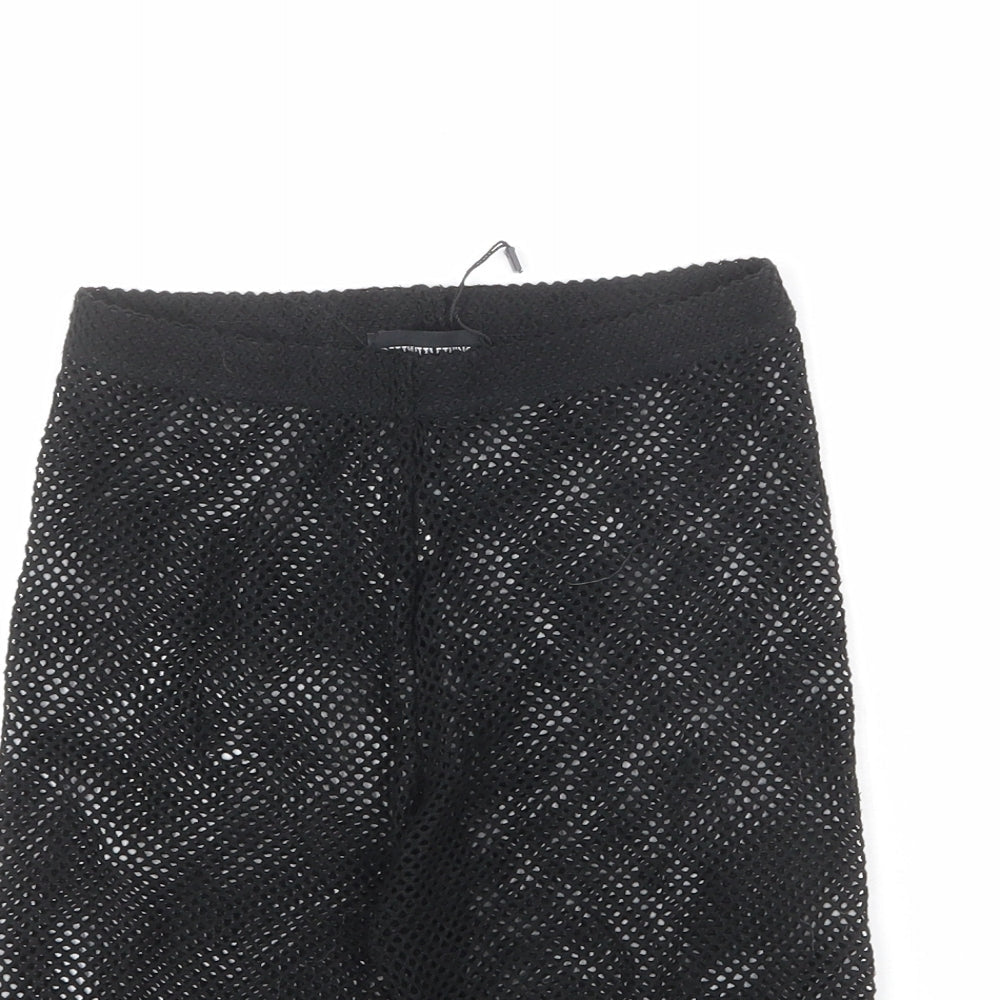 PRETTYLITTLETHING Womens Black Polyester Biker Shorts Size 24 in L8 in Regular Pull On