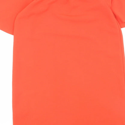 Warehouse Womens Orange Polyester Sheath Size 6 Off the Shoulder Pullover