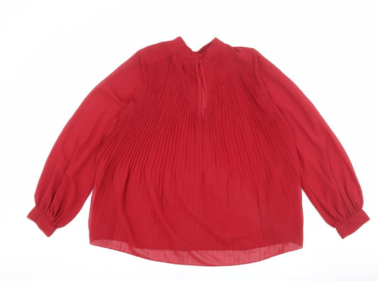Womens UK Size 8 ASOS Red Basic Blouse