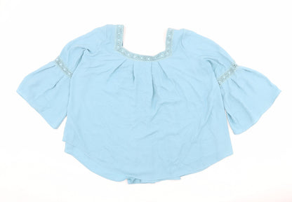 Womens UK Size 10 Limited Edition Blue Basic Blouse