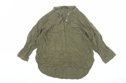 Womens UK Size M Zara Green Basic Blouse