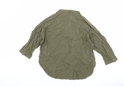Womens UK Size M Zara Green Basic Blouse