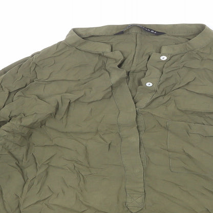 Womens UK Size M Zara Green Basic Blouse