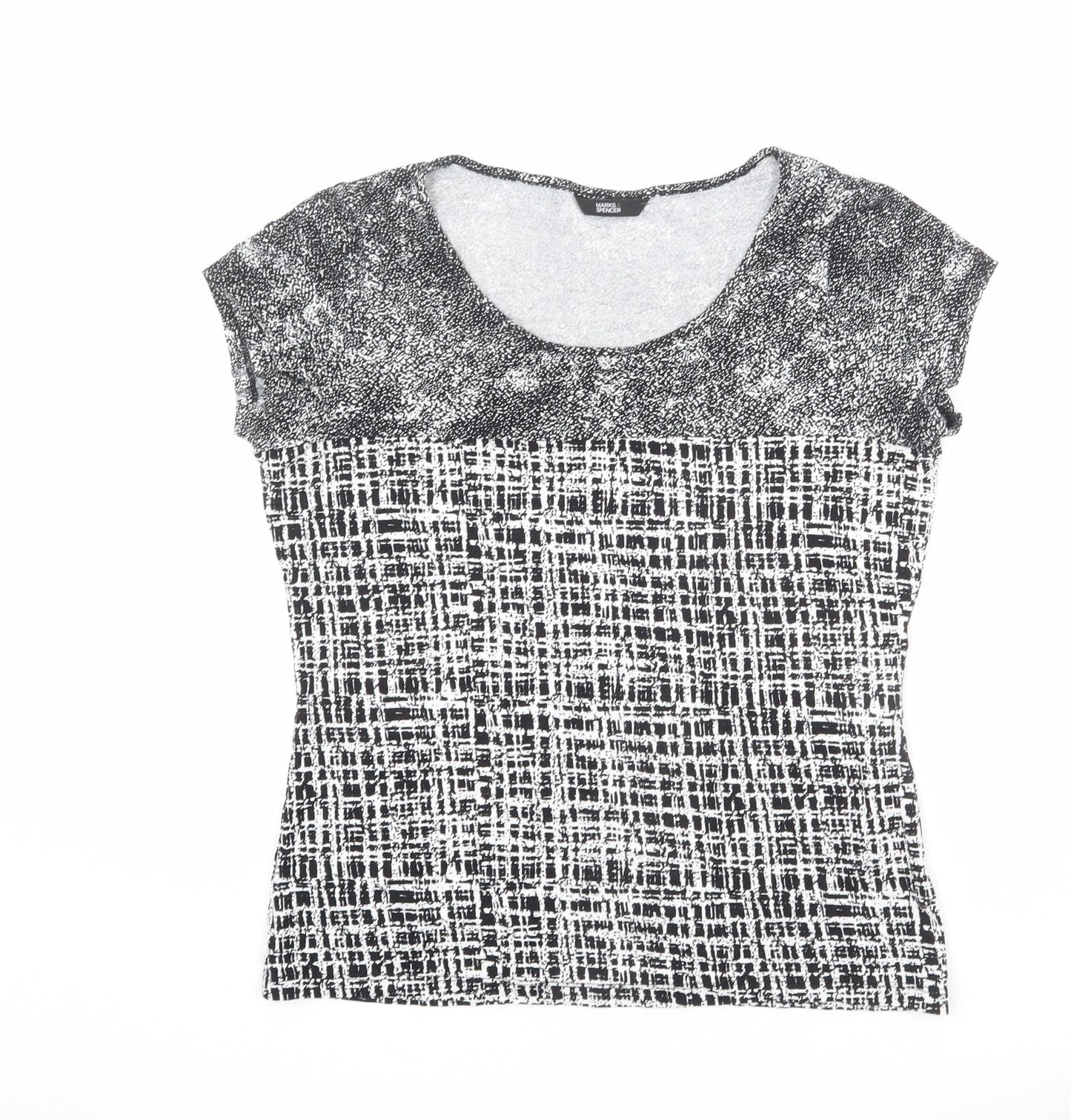 Womens UK Size 14 Marks and Spencer Black Basic T-Shirt