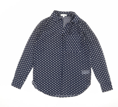 Womens UK Size 6 Warehouse Blue Basic Button-Up