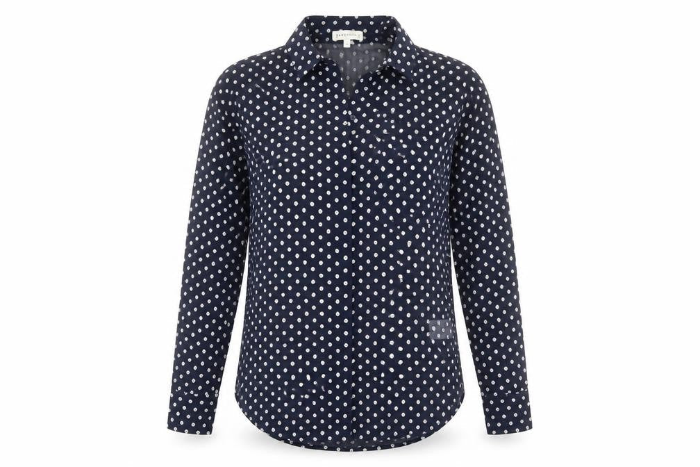Womens UK Size 6 Warehouse Blue Basic Button-Up