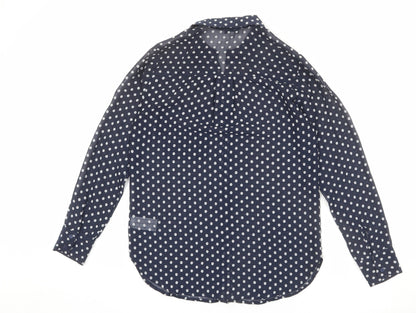 Womens UK Size 6 Warehouse Blue Basic Button-Up