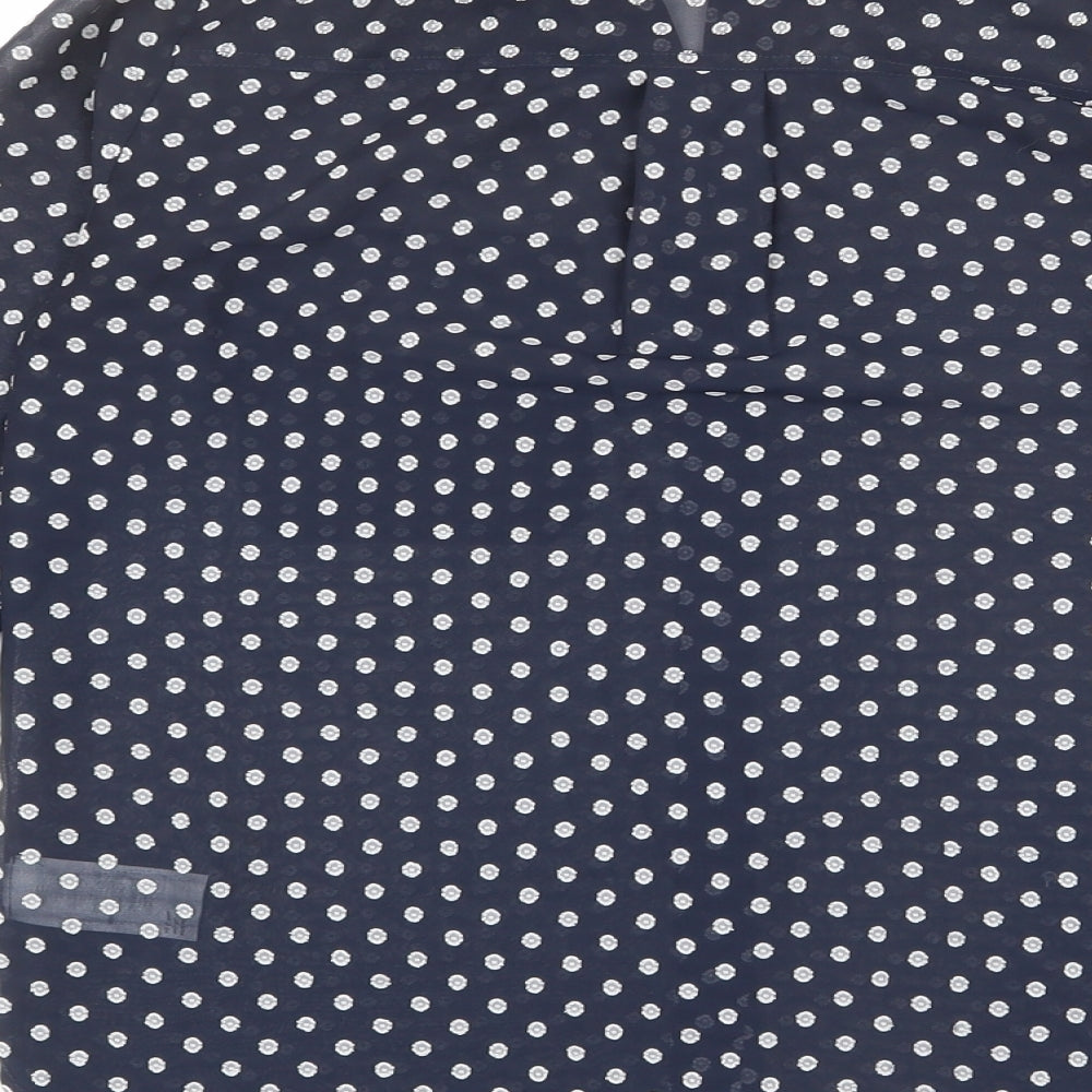 Womens UK Size 6 Warehouse Blue Basic Button-Up