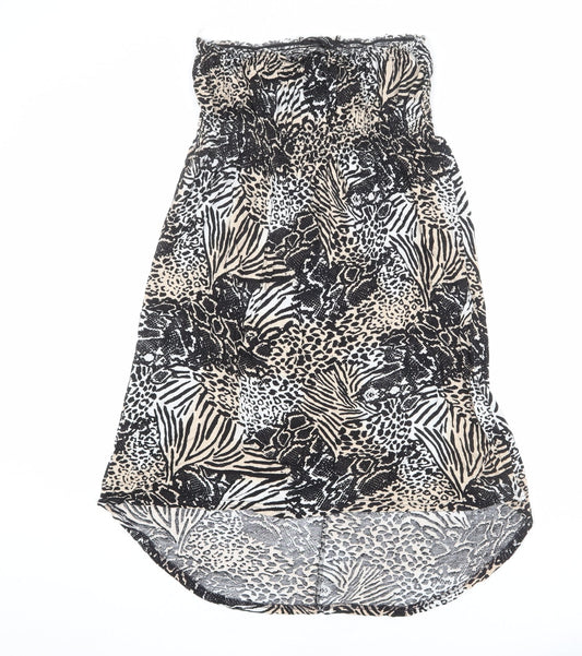 Dorothy Perkins Womens Multicoloured Animal Print Polyester Fit & Flare Size 14 Off the Shoulder Pullover - Leopard Print, Snake Print, Zebra Print