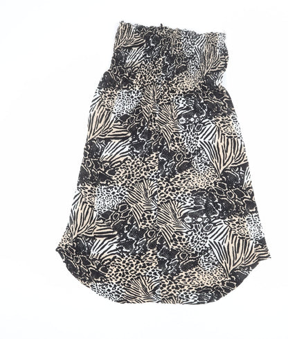 Dorothy Perkins Womens Multicoloured Animal Print Polyester Fit & Flare Size 14 Off the Shoulder Pullover - Leopard Print, Snake Print, Zebra Print