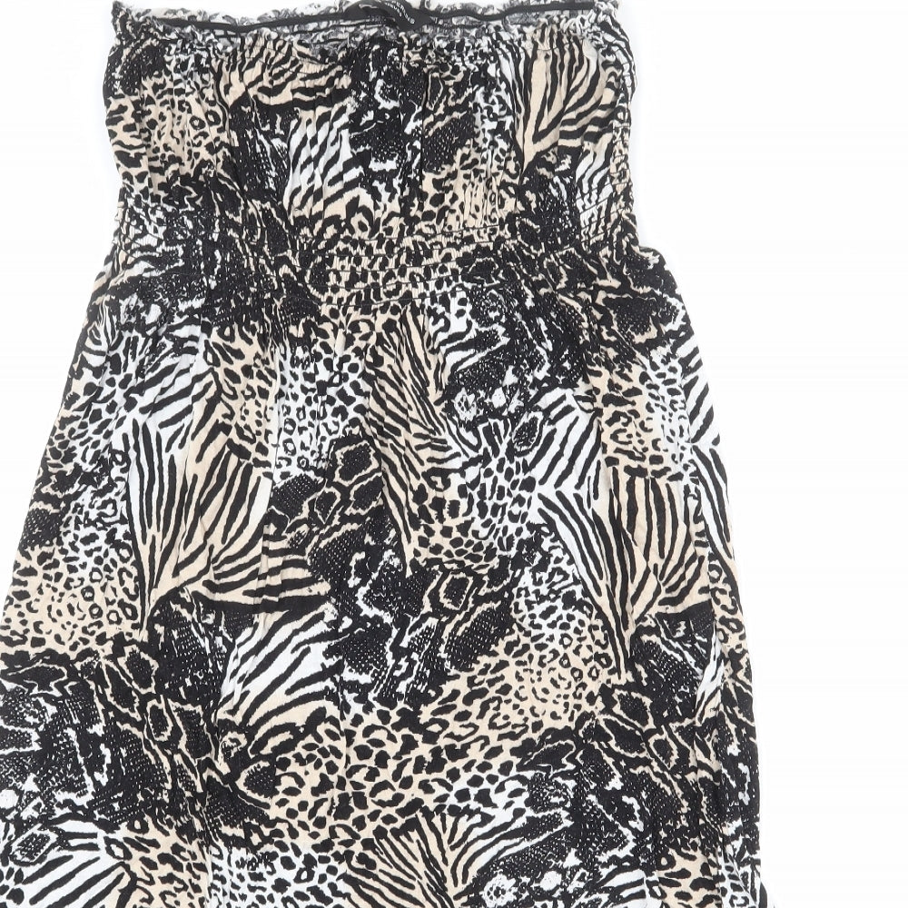 Dorothy Perkins Womens Multicoloured Animal Print Polyester Fit & Flare Size 14 Off the Shoulder Pullover - Leopard Print, Snake Print, Zebra Print