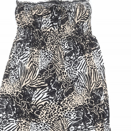 Dorothy Perkins Womens Multicoloured Animal Print Polyester Fit & Flare Size 14 Off the Shoulder Pullover - Leopard Print, Snake Print, Zebra Print