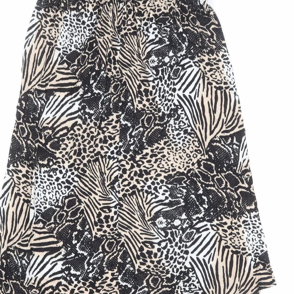 Dorothy Perkins Womens Multicoloured Animal Print Polyester Fit & Flare Size 14 Off the Shoulder Pullover - Leopard Print, Snake Print, Zebra Print