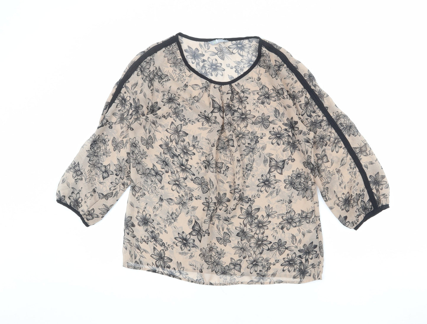 Womens UK Size 8 Marks and Spencer Brown Basic Blouse