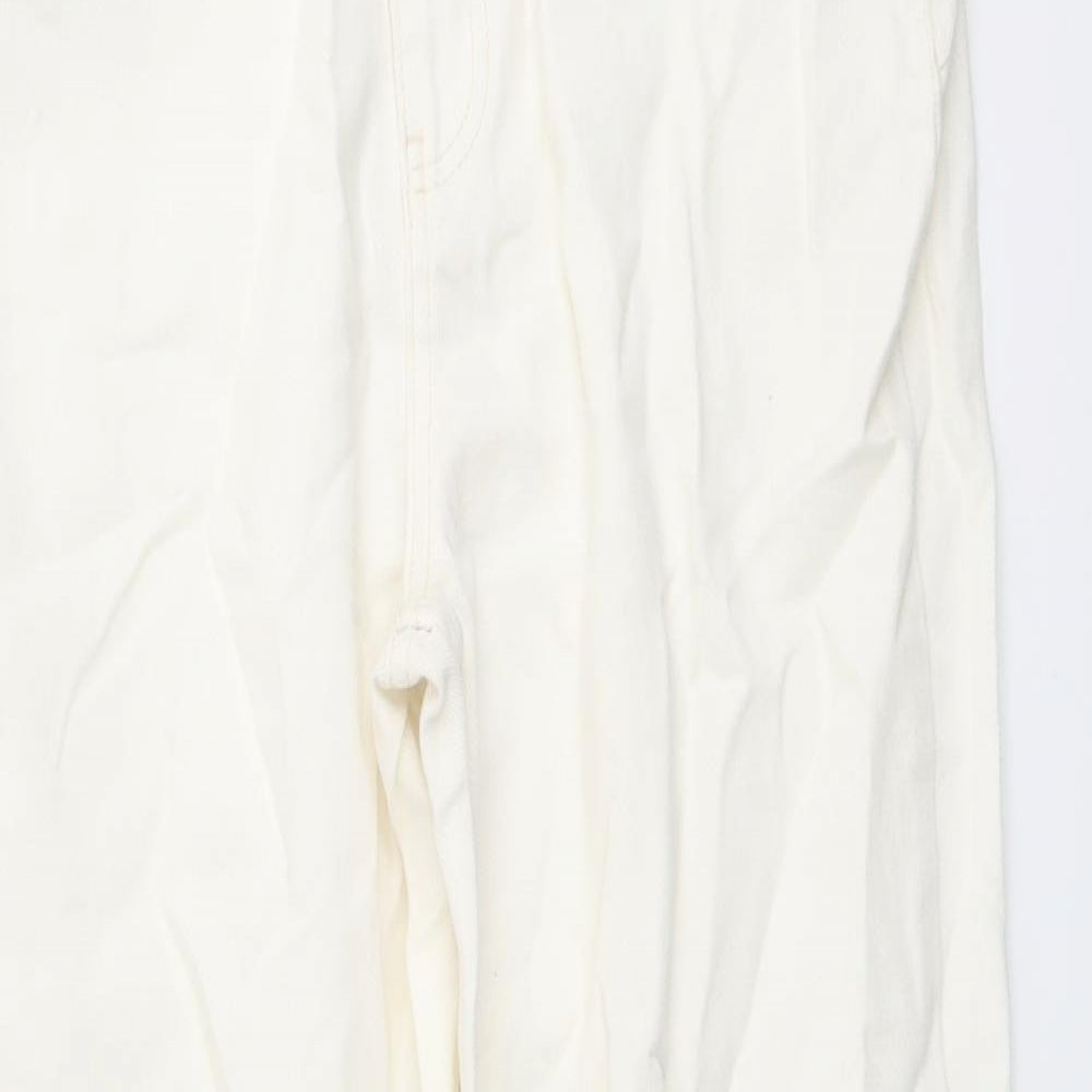 I SAW IT FIRST Womens Ivory Cotton Mom Jeans Size 10 L27 in Regular Button