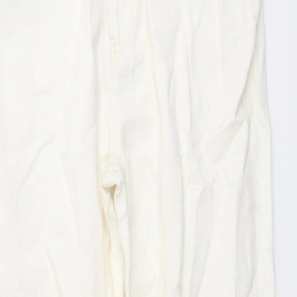 I SAW IT FIRST Womens Ivory Cotton Mom Jeans Size 10 L27 in Regular Button