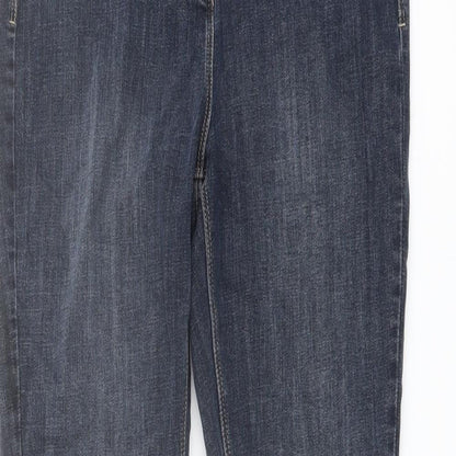 NEXT Womens Blue Cotton Skinny Jeans Size 12 L28 in Regular Button