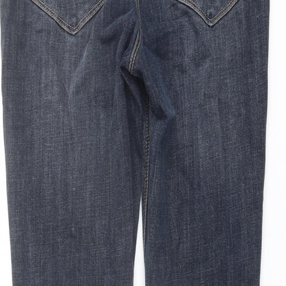 NEXT Womens Blue Cotton Skinny Jeans Size 12 L28 in Regular Button