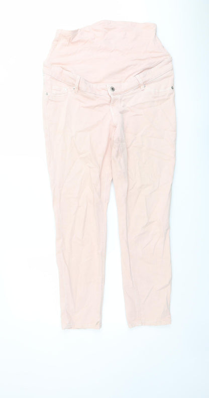 Womens UK Size M H&M Regular Fit Straight Pink Jeans