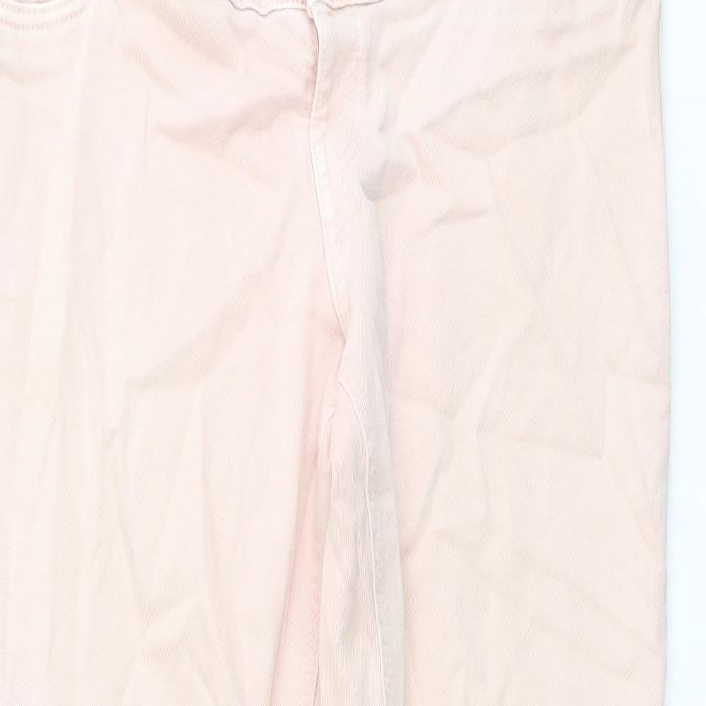 Womens UK Size M H&M Regular Fit Straight Pink Jeans