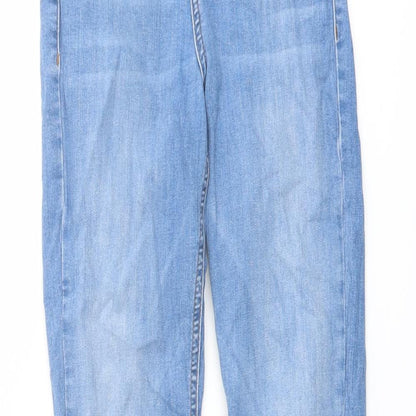 Topshop Womens Blue Cotton Skinny Jeans Size 25 in L27 in Regular Button