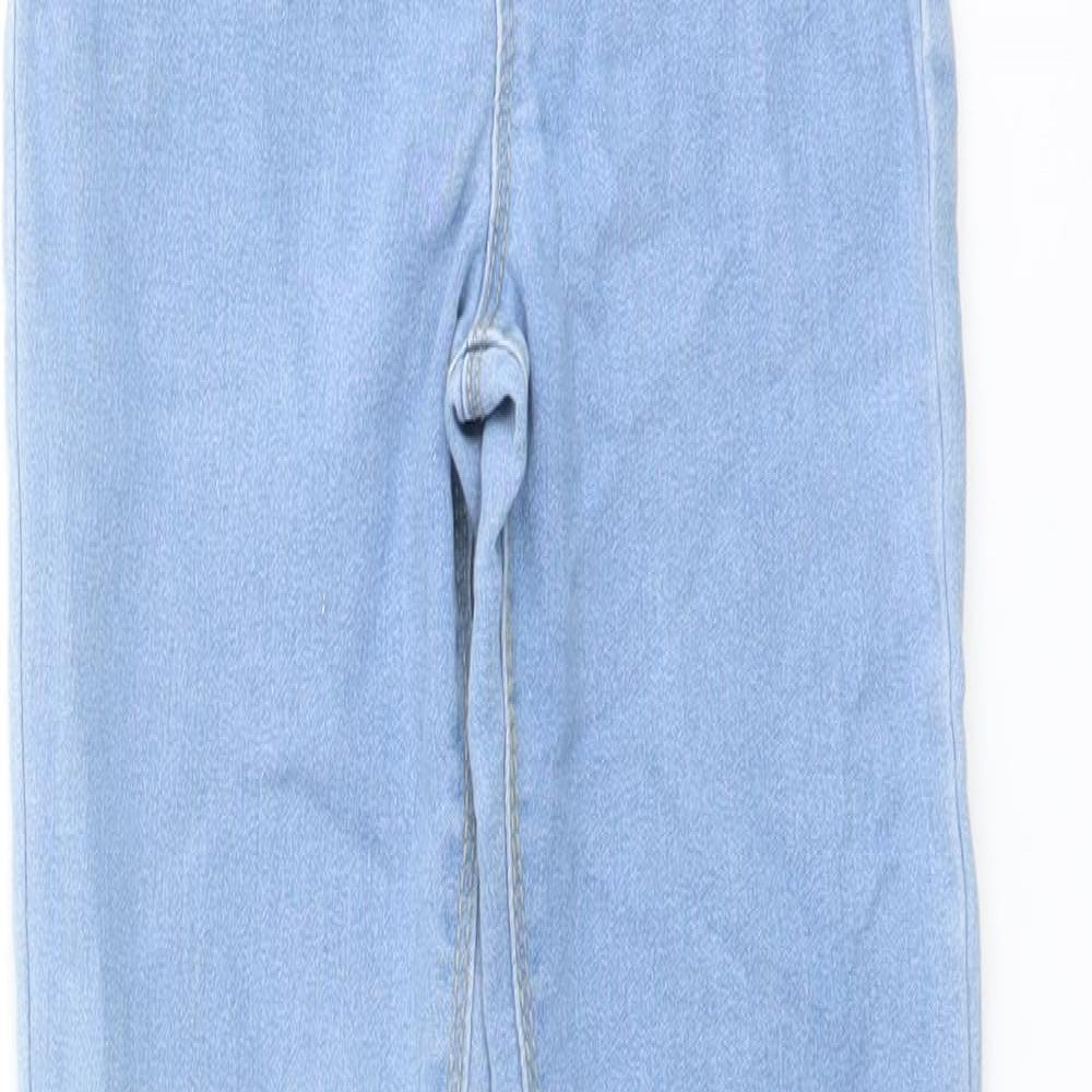 Denim & Co. Girls Blue Cotton Skinny Jeans Size 8-9 Years Regular Pullover