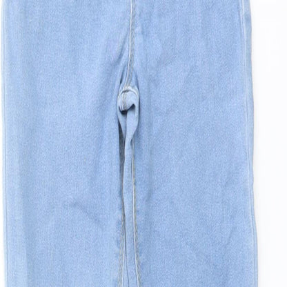 Denim & Co. Girls Blue Cotton Skinny Jeans Size 8-9 Years Regular Pullover