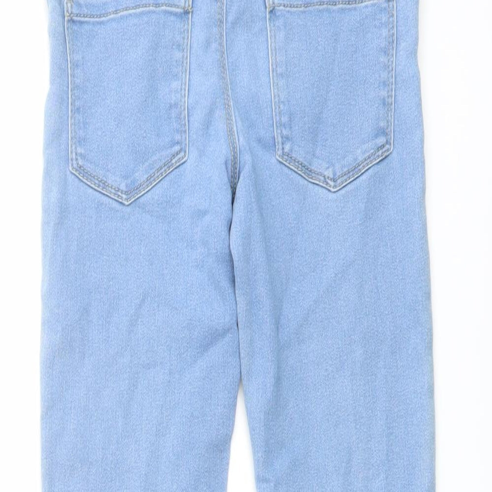 Denim & Co. Girls Blue Cotton Skinny Jeans Size 8-9 Years Regular Pullover