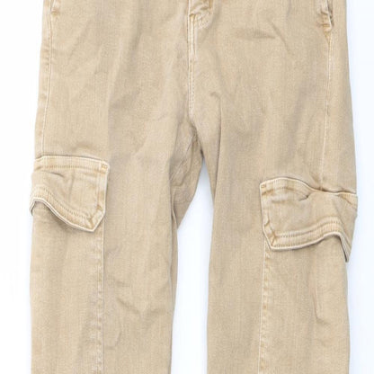 Brownie Womens Beige Cotton Straight Jeans Size XS L26 in Regular Button