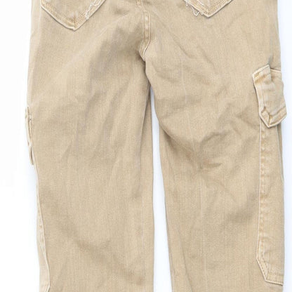 Brownie Womens Beige Cotton Straight Jeans Size XS L26 in Regular Button