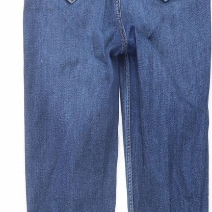 Marks and Spencer Womens Blue Cotton Skinny Jeans Size 8 L28 in Regular Button