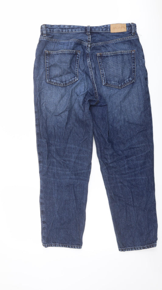 Monki Womens Blue Cotton Mom Jeans Size 31 in L26 in Regular Button - q