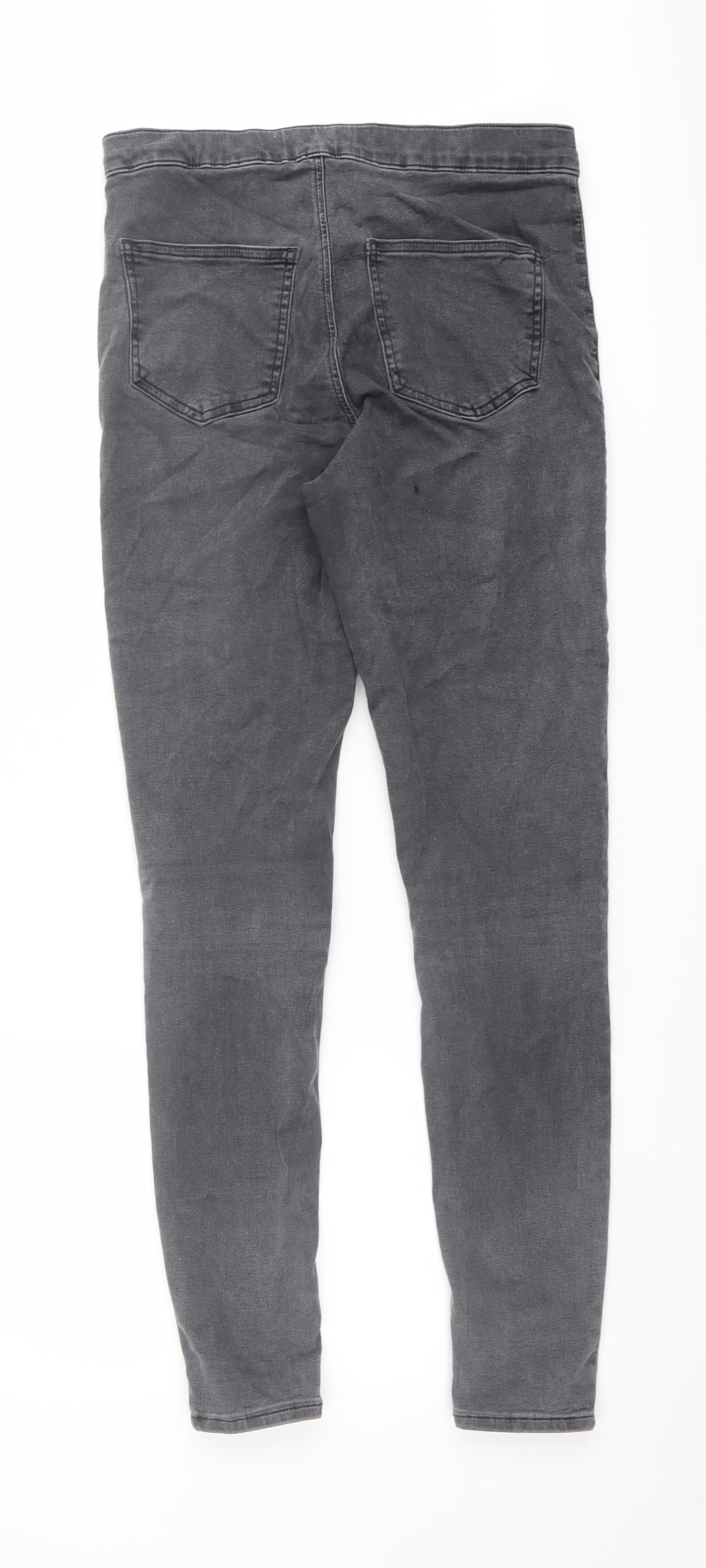 Topshop Womens Grey Cotton Skinny Jeans Size 30 in L28 in Regular Button