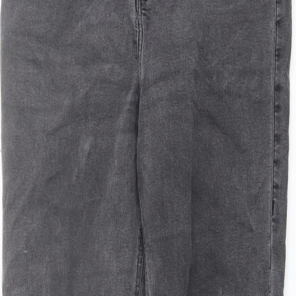 Topshop Womens Grey Cotton Skinny Jeans Size 30 in L28 in Regular Button