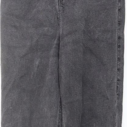 Topshop Womens Grey Cotton Skinny Jeans Size 30 in L28 in Regular Button