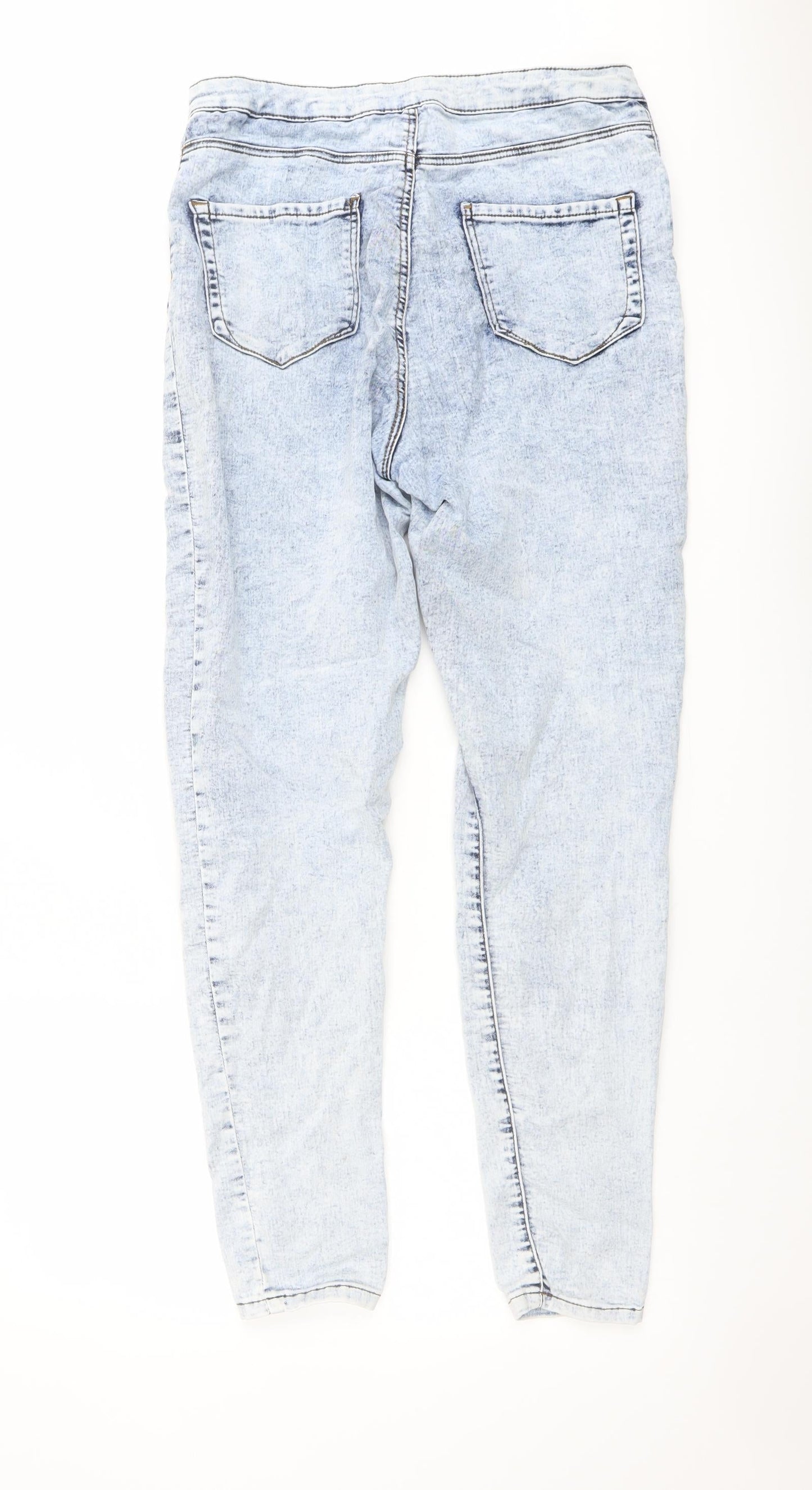 Denim & Co. Womens Blue Cotton Skinny Jeans Size 12 L29 in Regular Button