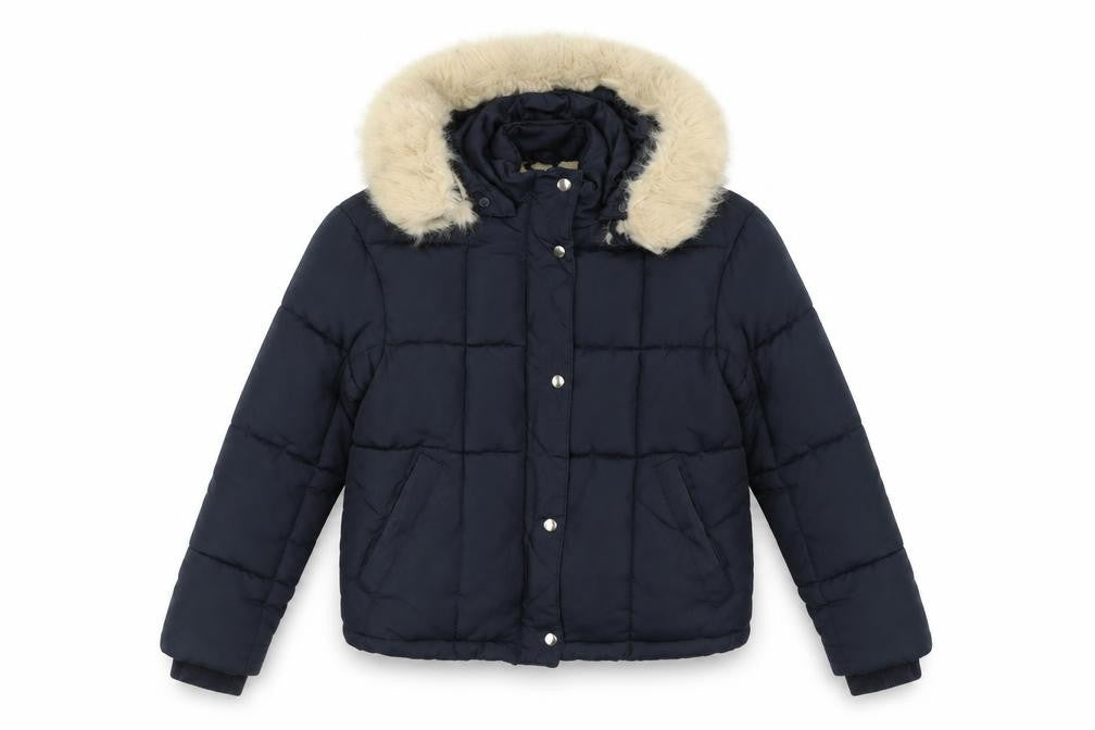 Womens UK Size 4 Topshop Blue Puffer Jacket