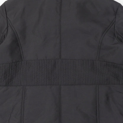 Klass Womens Grey Overcoat Coat Size S Zip - Faux Fur Collar