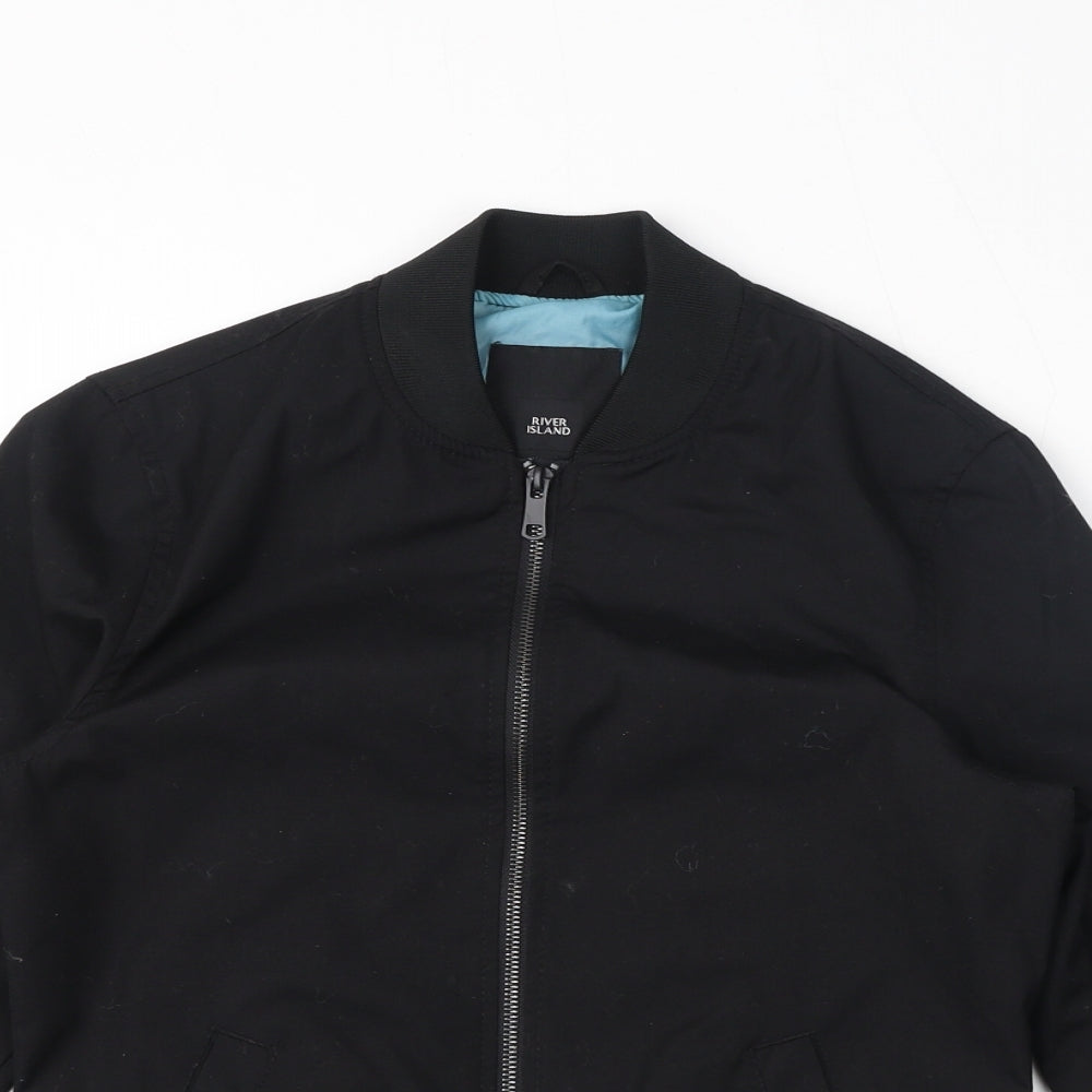 Mens UK Size 2XS River Island Black Bomber Jacket
